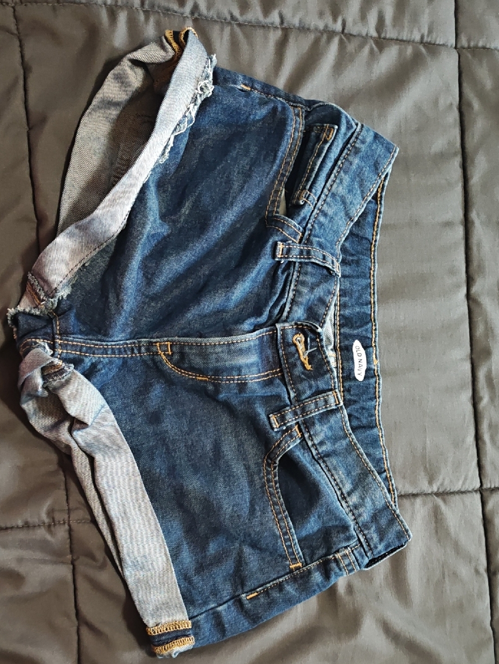 Old Navy Dark Blue Denim Shorts with Contrast Stitching